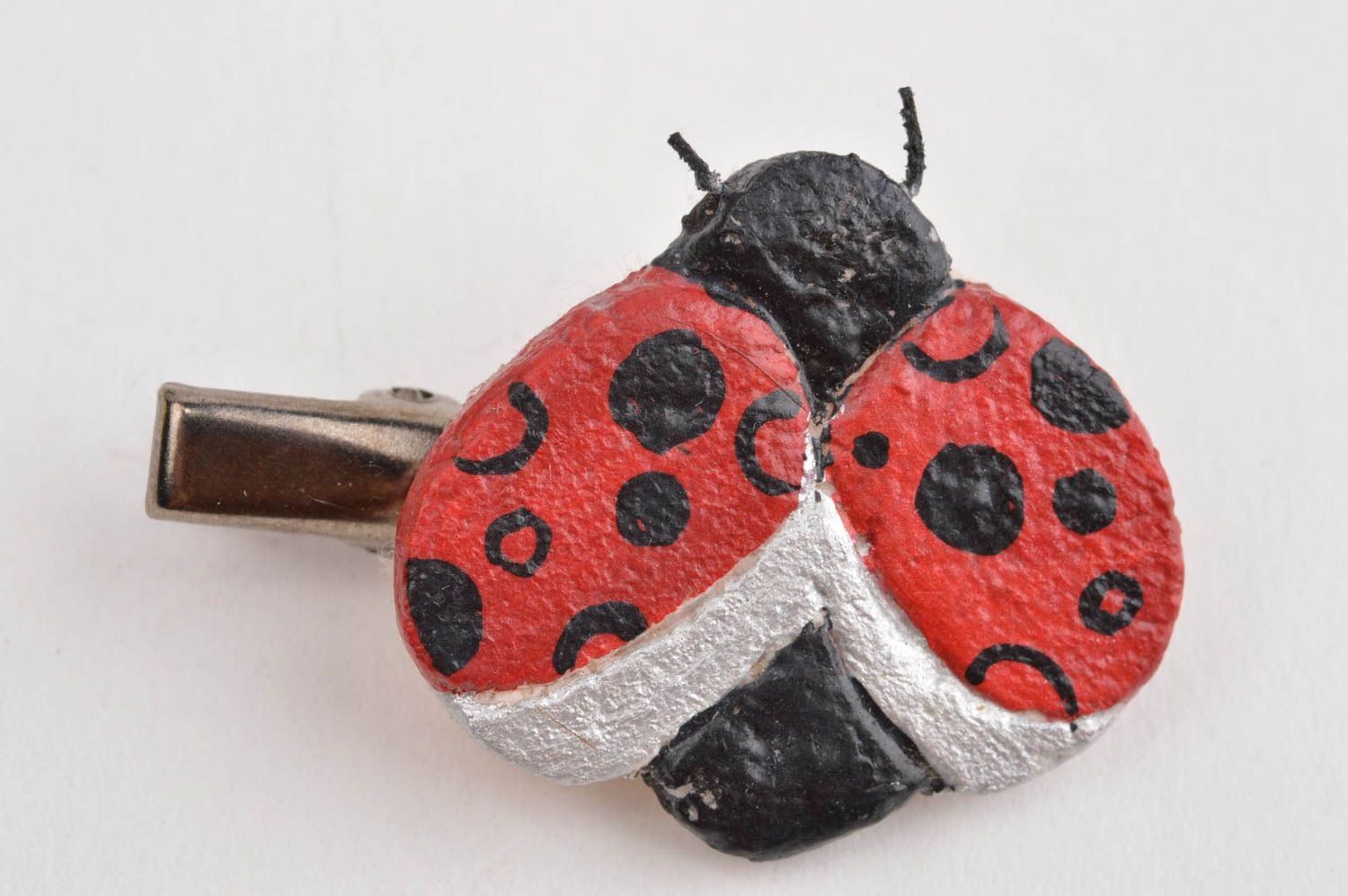 Handmade cold porcelain jewelry ladybug hair clip  handmade hair accessory  photo 2