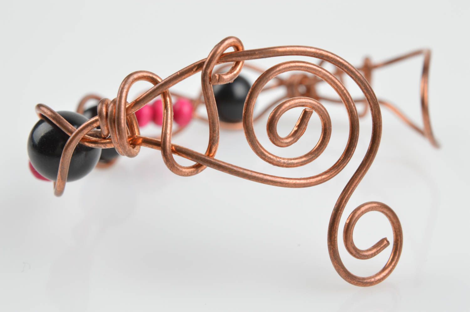 Kupfer Armband handgemachter Schmuck  Accessoire für Frauen mit grellen Perlen foto 5