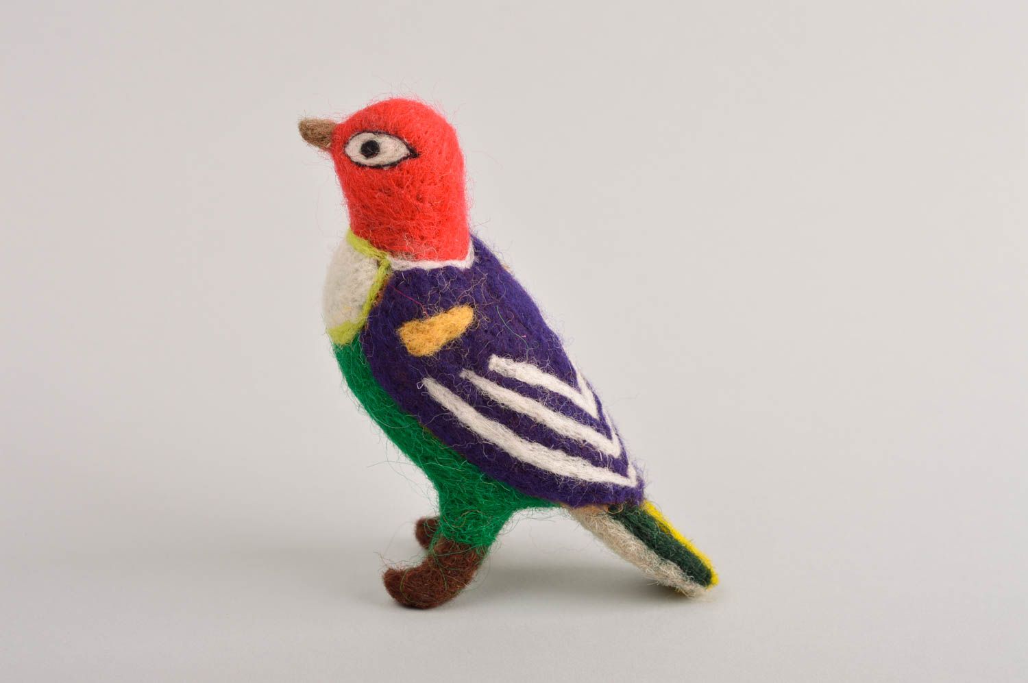 Jouet oiseau Peluche faite main en laine feutrée originale Cadeau enfant photo 3