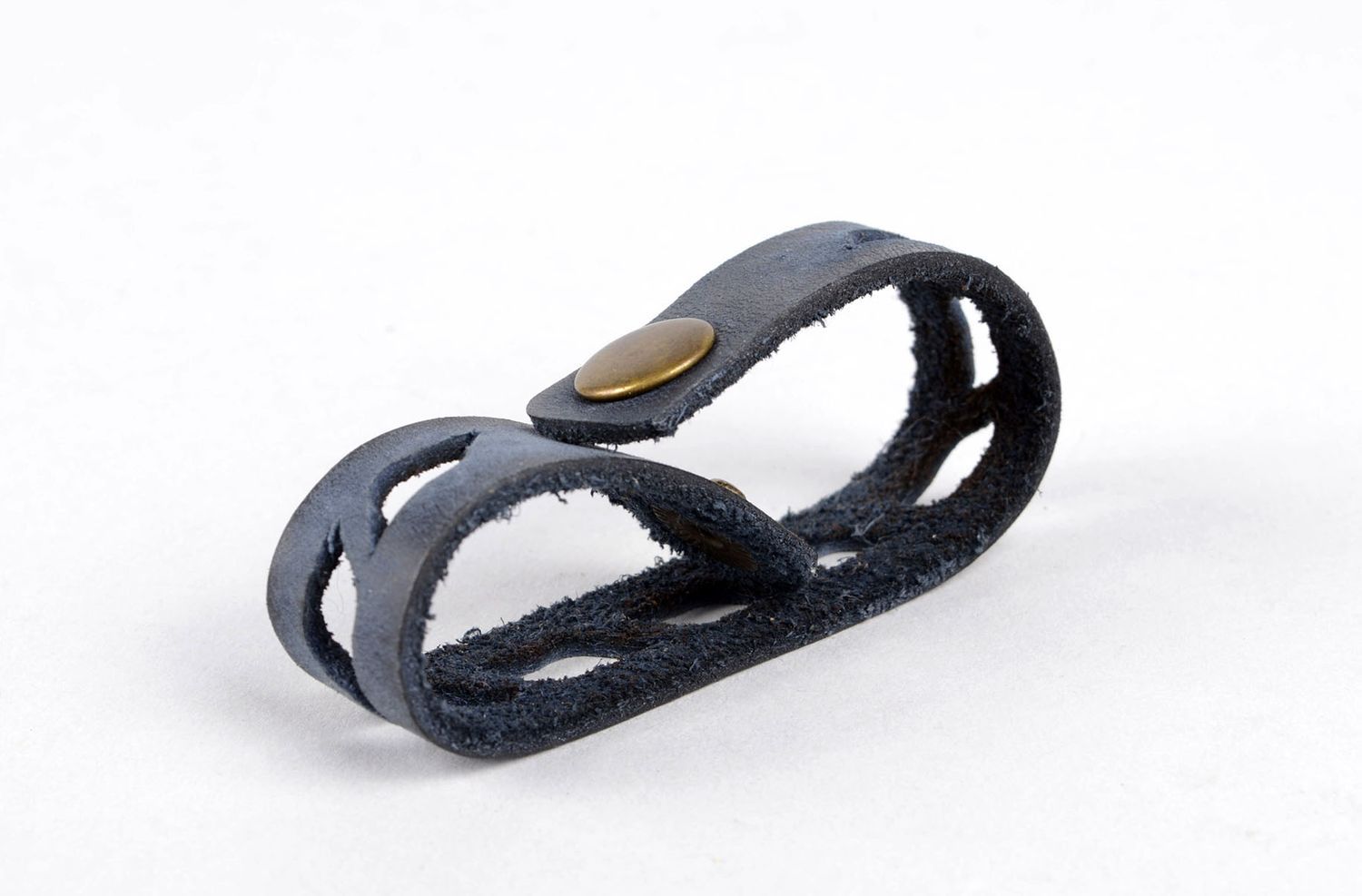 Handmade dunkelblaues Leder Armband Designer Schmuck Accessoires aus Leder foto 4