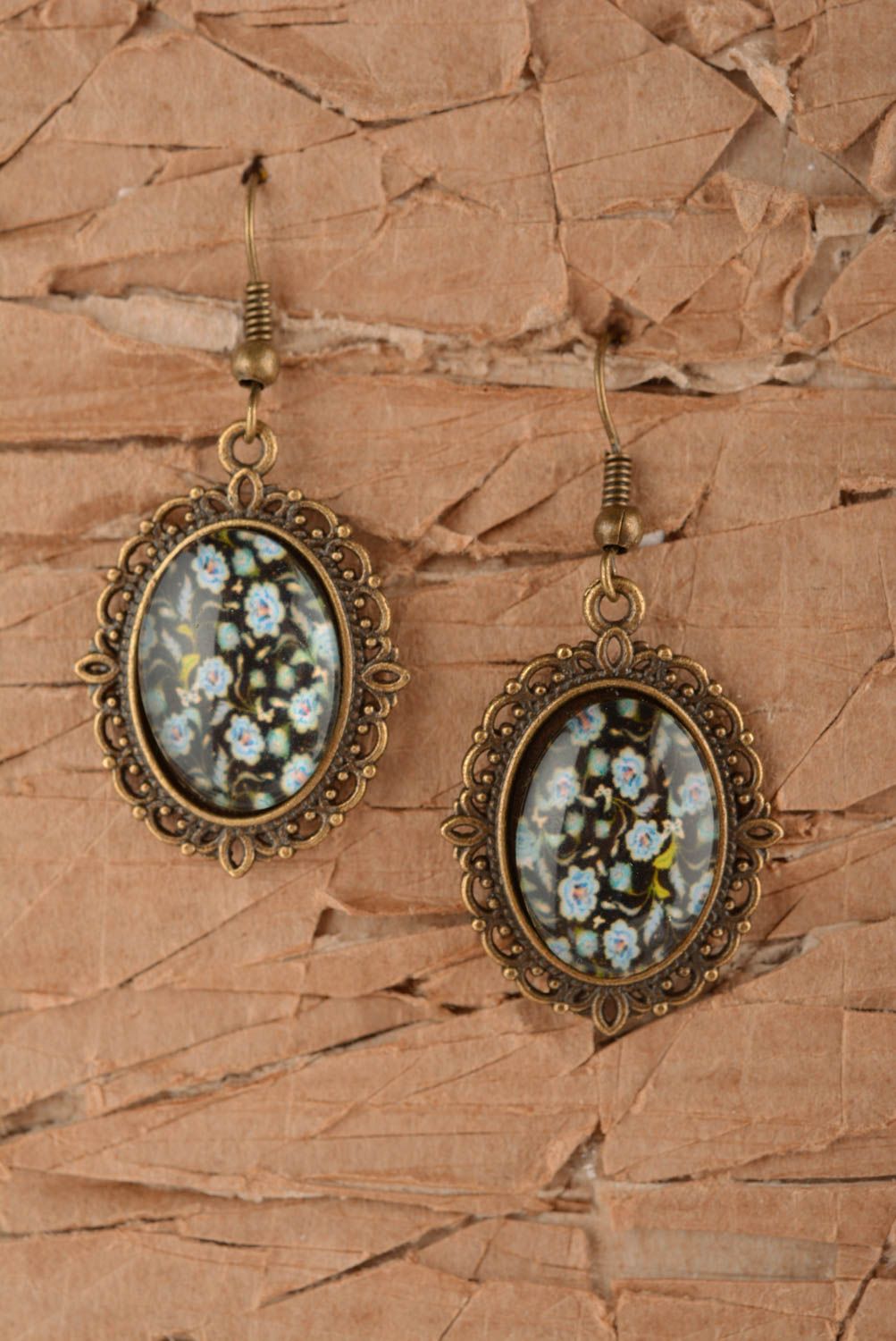 Unusual glass earrings stylish designer earrings handmade female jewelry photo 1