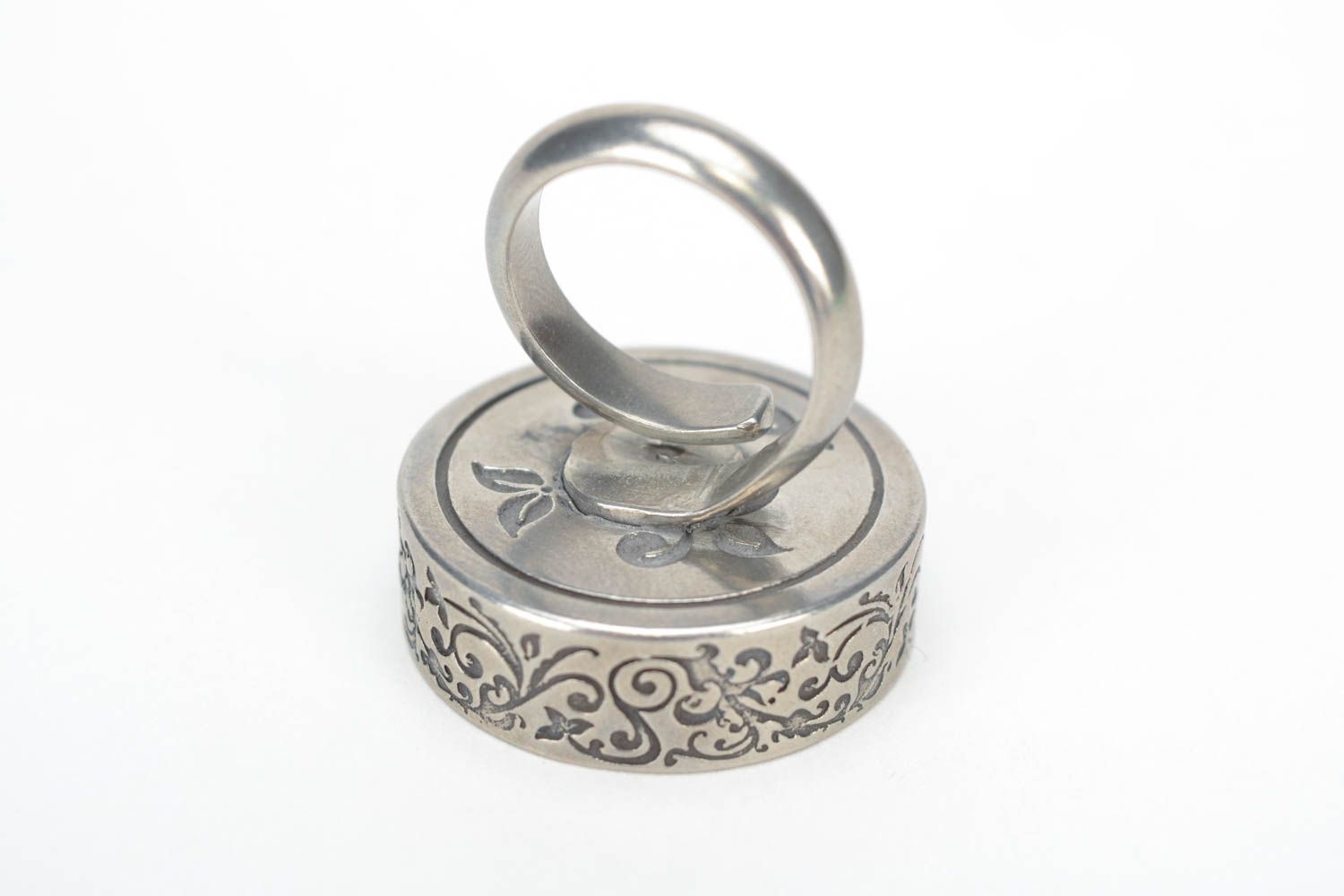 Fornitura para bisutería de metal artesanal para anillo redondo  foto 3