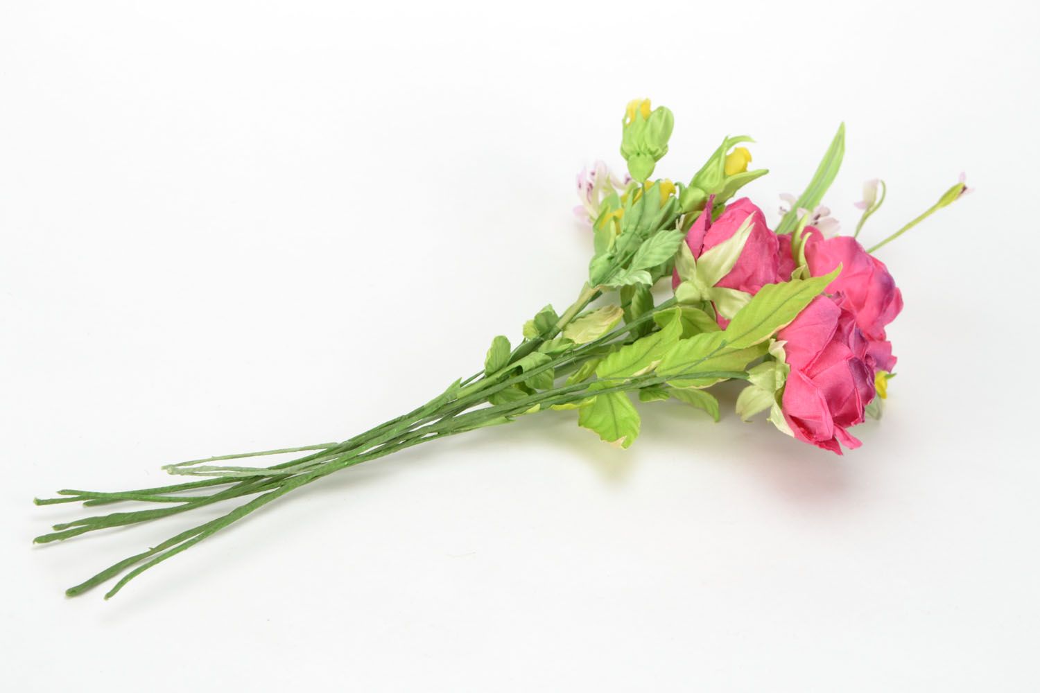 Bouquet de fleurs artificielles Danse framboise  photo 5