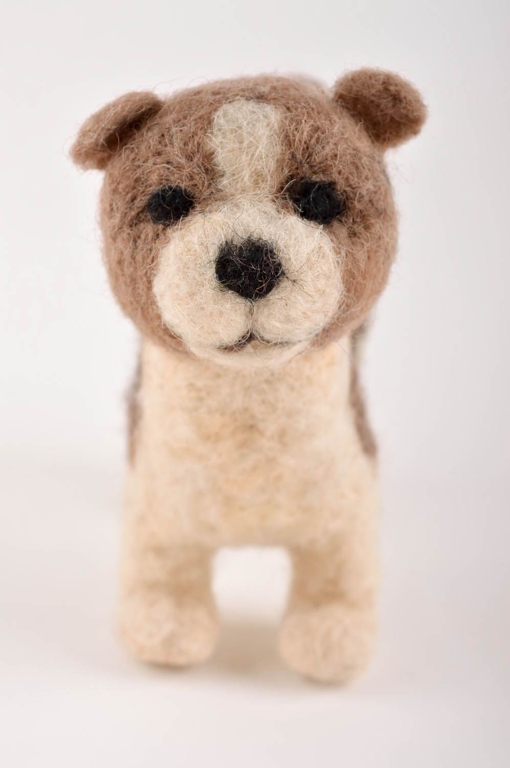 Weiches Hund Kuscheltier handmade kleines Wolle Spielzeug Geschenk für Kinder foto 3