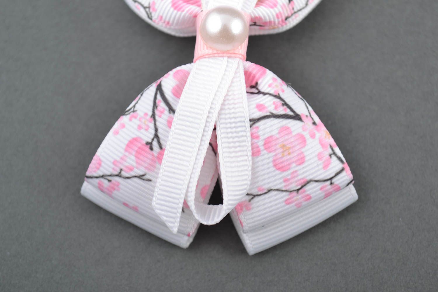 Noeuds en rubans faits main pour accessoires blanc rose 2 pièces Sakura photo 4