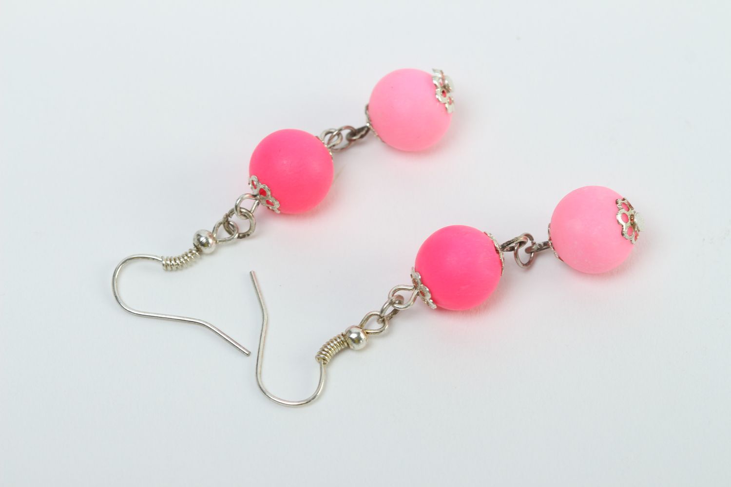 Handmade designer earrings beautiful pink earrings stylish accessory gift photo 4