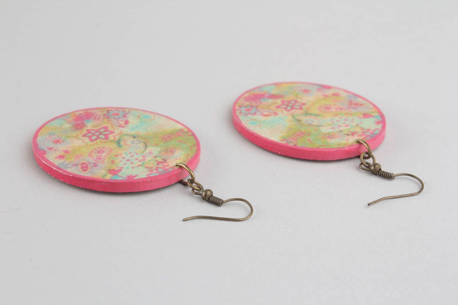 Earrings made of wood and epoxy resin photo 3