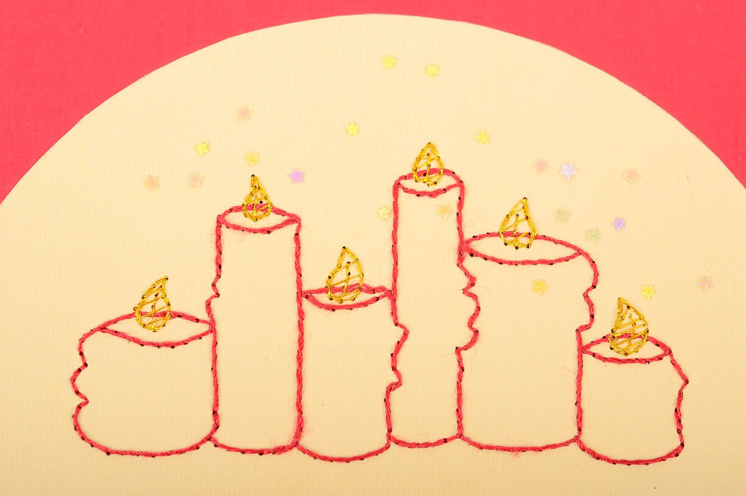 Handmade besondere Glückwunschkarte Weihnachts Grusskarte Geschenk Idee Kerzen foto 5