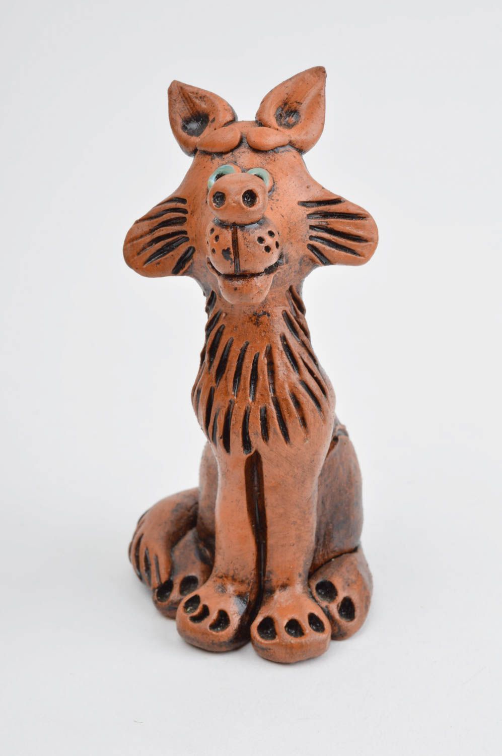 Фигурка из глины собака ручной работы статуэтка для декора статуэтка животного фото 3
