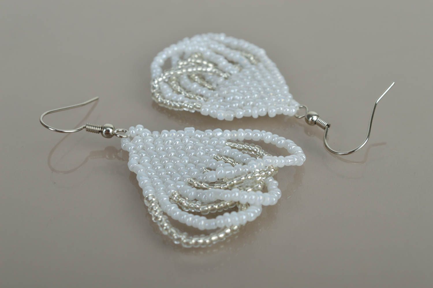 Juwelier Modeschmuck Handmade Ohrringe lange weiße schöne Geschenk für Frauen foto 4
