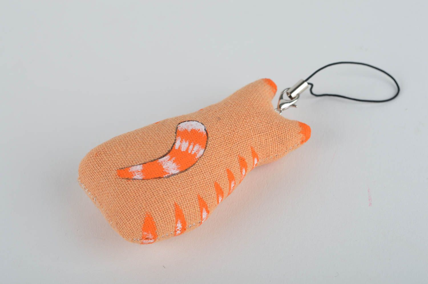 Schlüssel Anhänger handmade Katzen Schlüsselanhänger Designer Accessoire orange foto 3