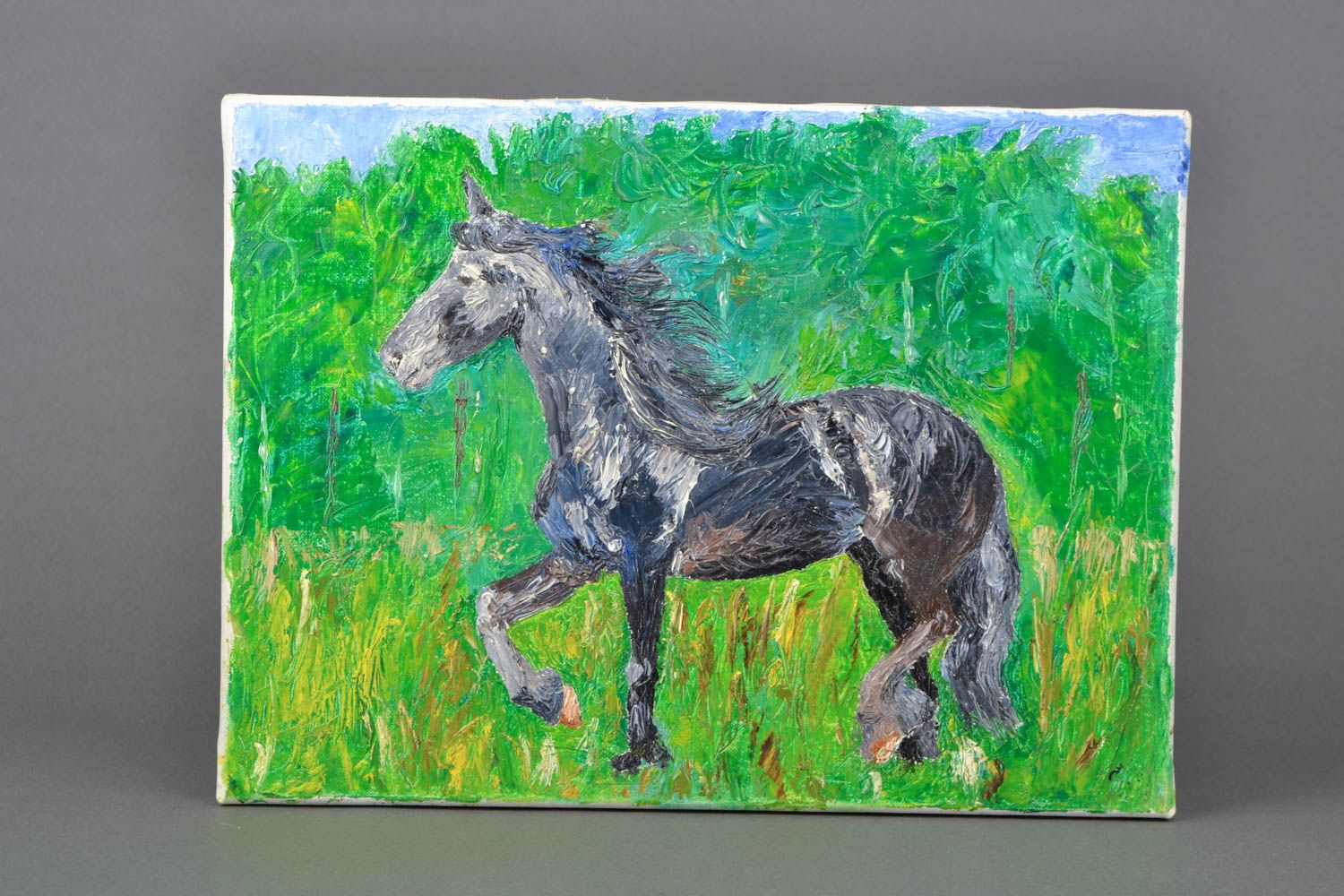 Картина маслом с изображением лошади фото 1