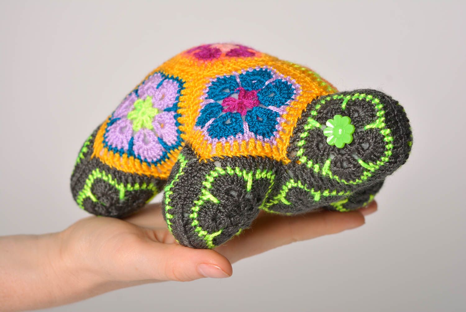 Juguete de peluche hecho a mano de tortuga animalito tejido regalo original foto 5
