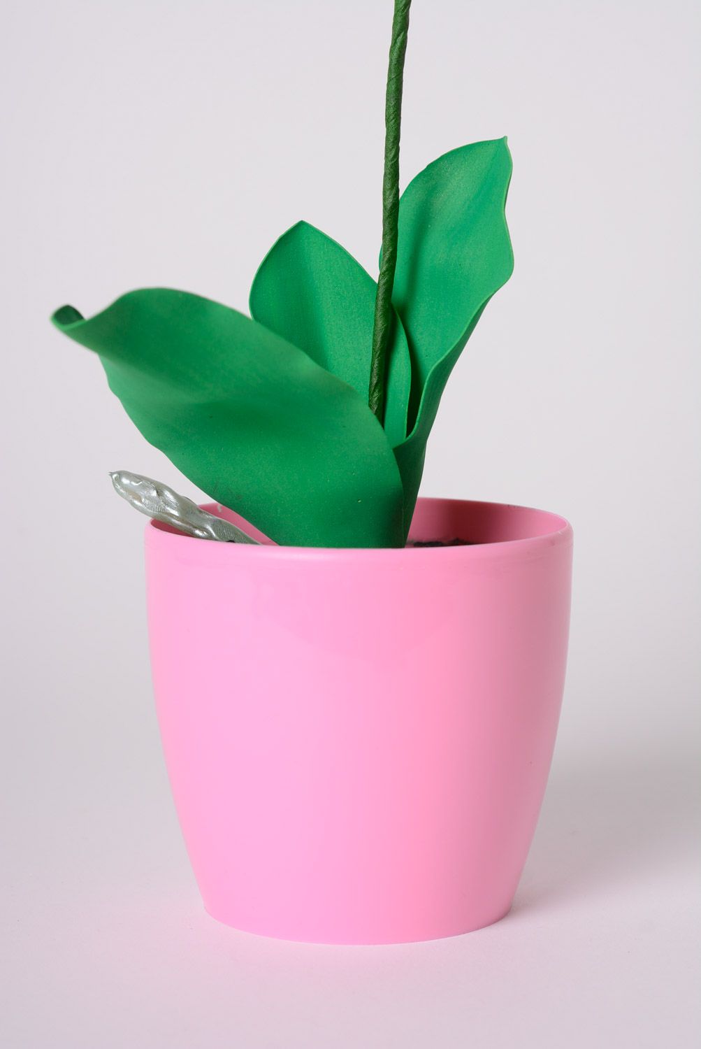 Веточка цветов из фоамирана искусственная орхидея ручной работы розовая красивая фото 4