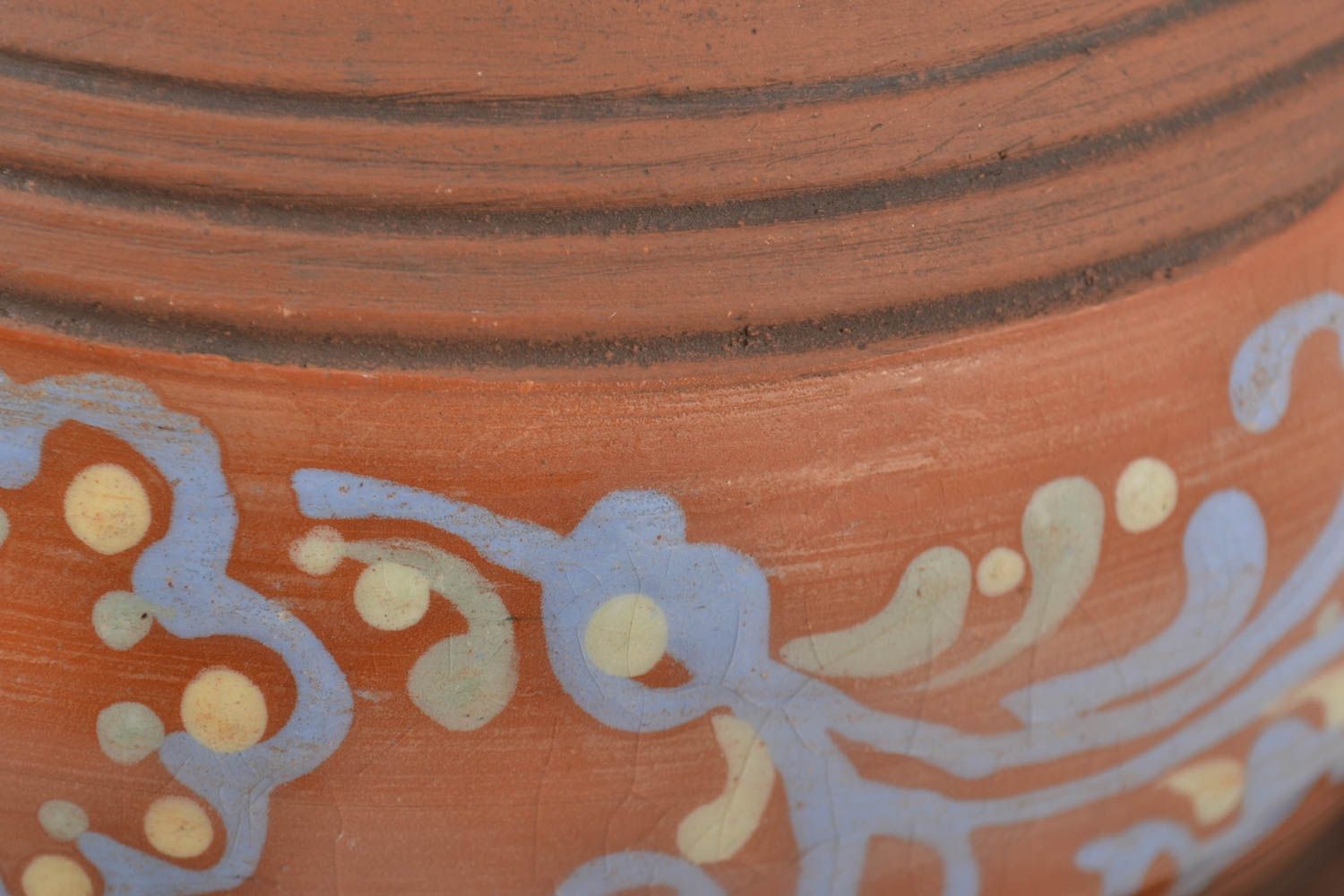 10 deep ceramic earth terracotta hand-painted glazed all-purpose bowl 2 lb photo 3