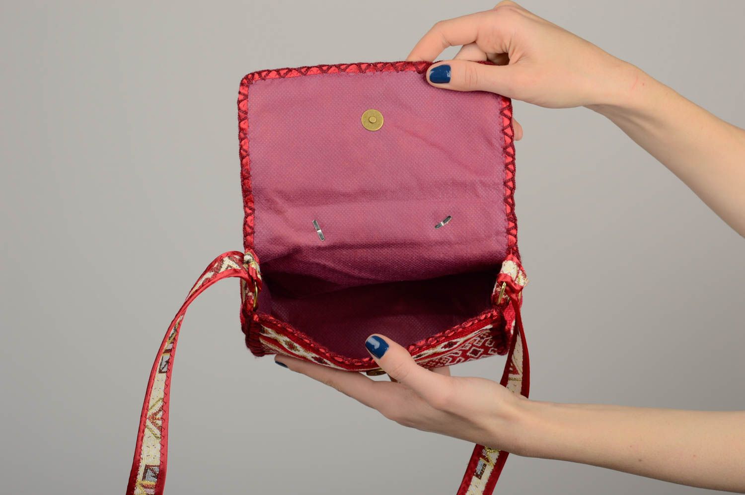 Handmade bag for women shoulder bag stylish fabric accessory fashion present photo 4
