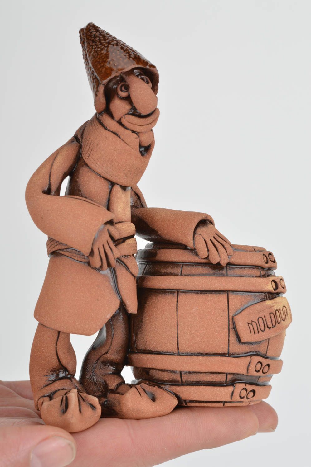 Handmade Behälter für Zahnstocher Deko Figur originelles Geschenk aus Keramik foto 3