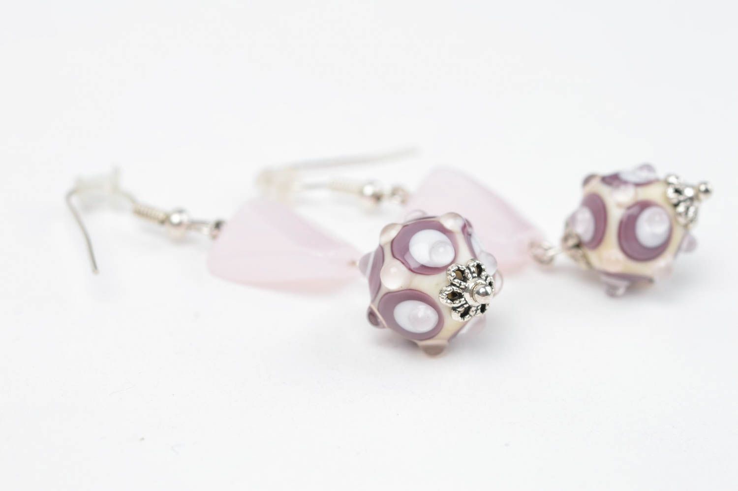 Stylish handmade glass earrings lampwork earrings design accessories for girls photo 3