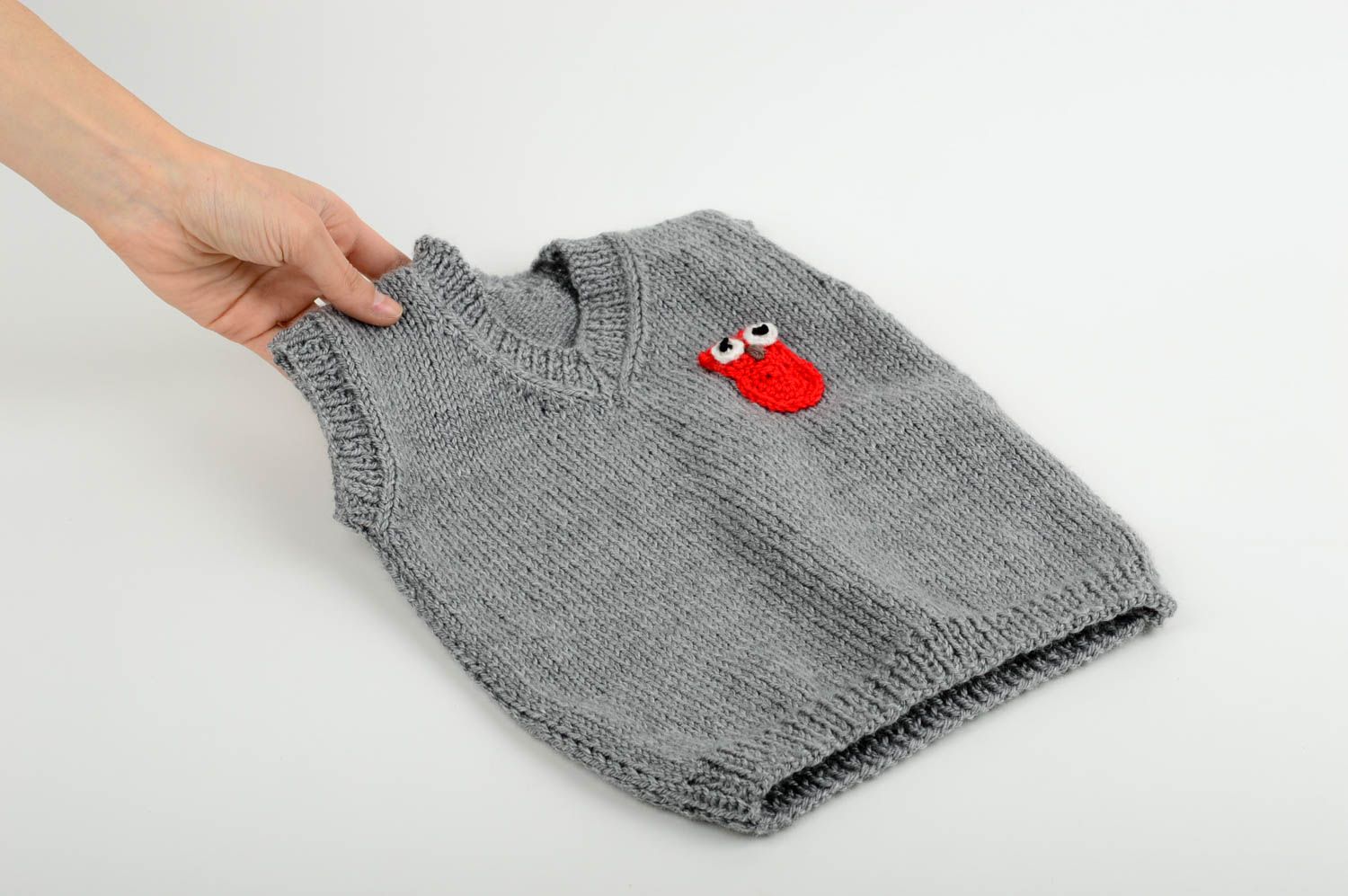 Chaleco tejido a mano con lechuza ropa de moda artesanal regalo para niños  foto 2