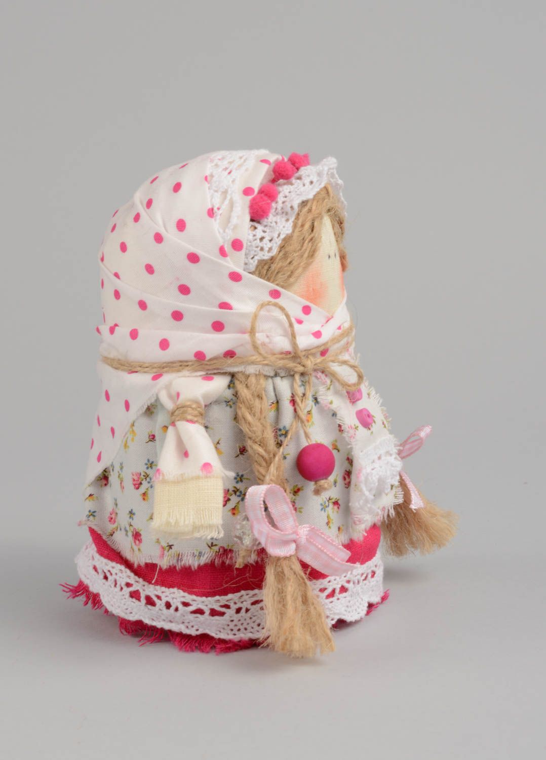 Авторская тканевая кукла оберег крупеничка красивая для декора в этно стиле фото 3