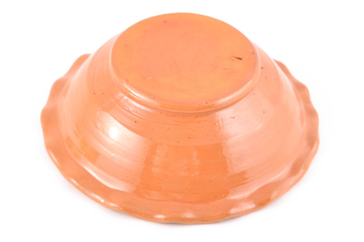 Ceramic bowl coated with glaze using flyandrovka painting technique photo 4