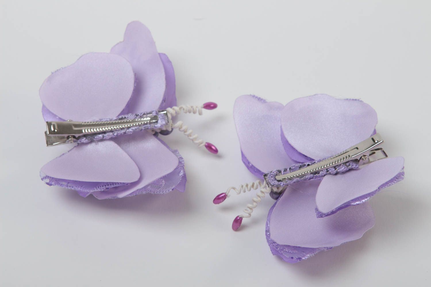 Set of 2 hair clips handmade hair accessories butterfly jewelry gifts for kids photo 4