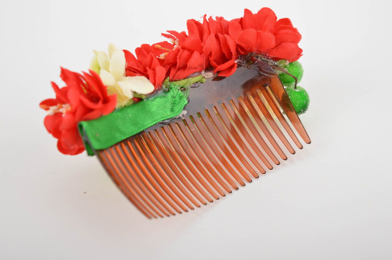 Peigne cheveux fait main Accessoire coiffure design floral Cadeau pour femme photo 3