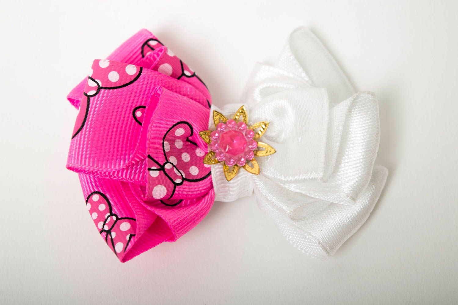 Handmade rosa Haarspange Schleife Accessoire für Mädchen Designer Schmuck  foto 3