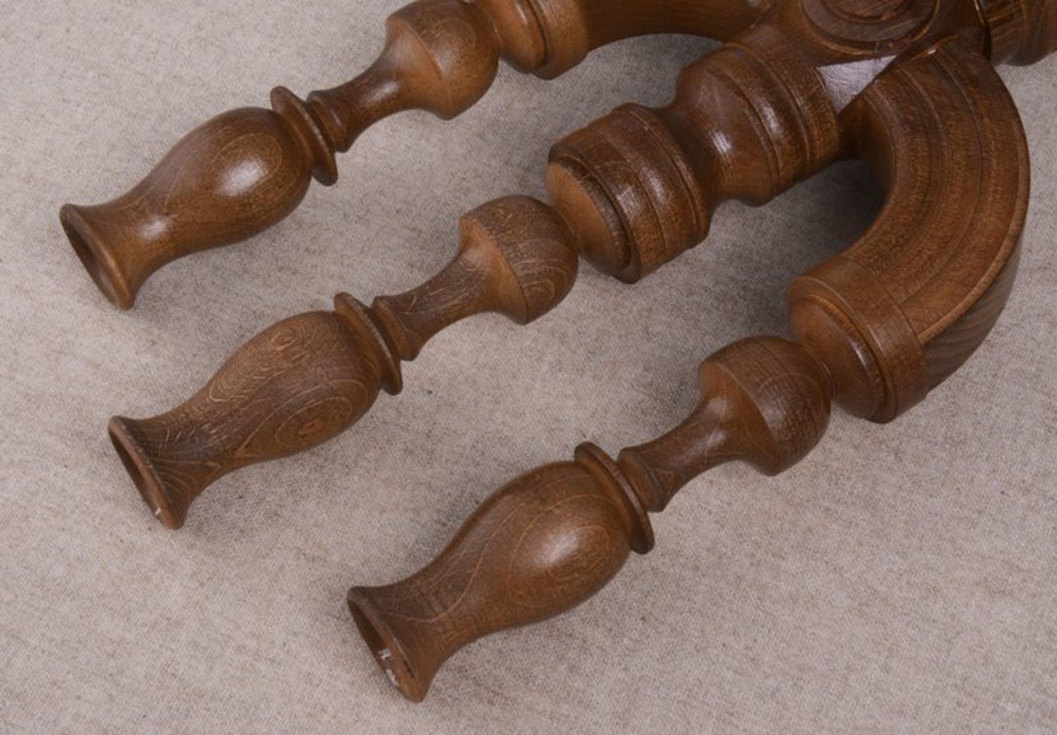 Wooden candlestick for three candles photo 2