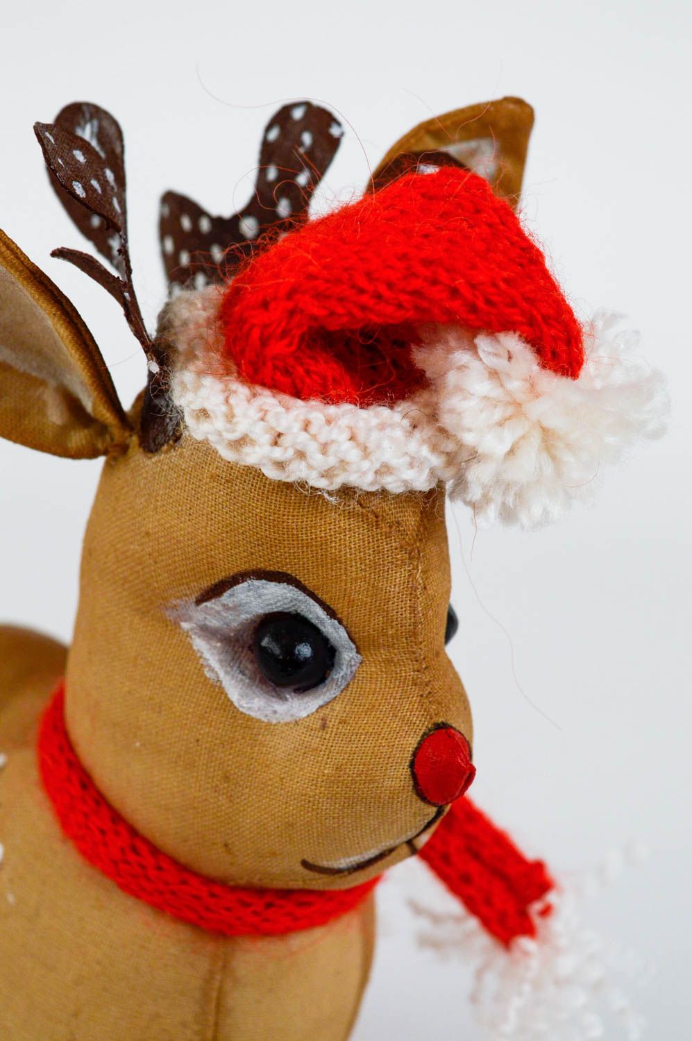 Peluche cerf Rudolphe décorative en tissu de coton parfumée faite main photo 4