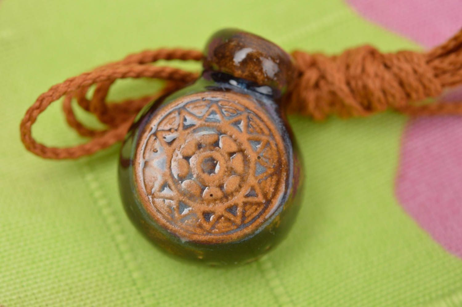 Handmade pendant aroma pendant designer jewelry clay pendant gift ideas photo 1