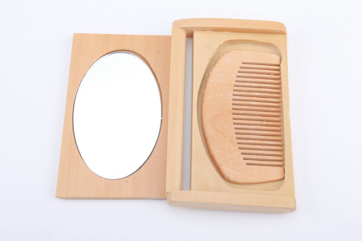 Miroir de poche en bois à décorer fait main photo 3