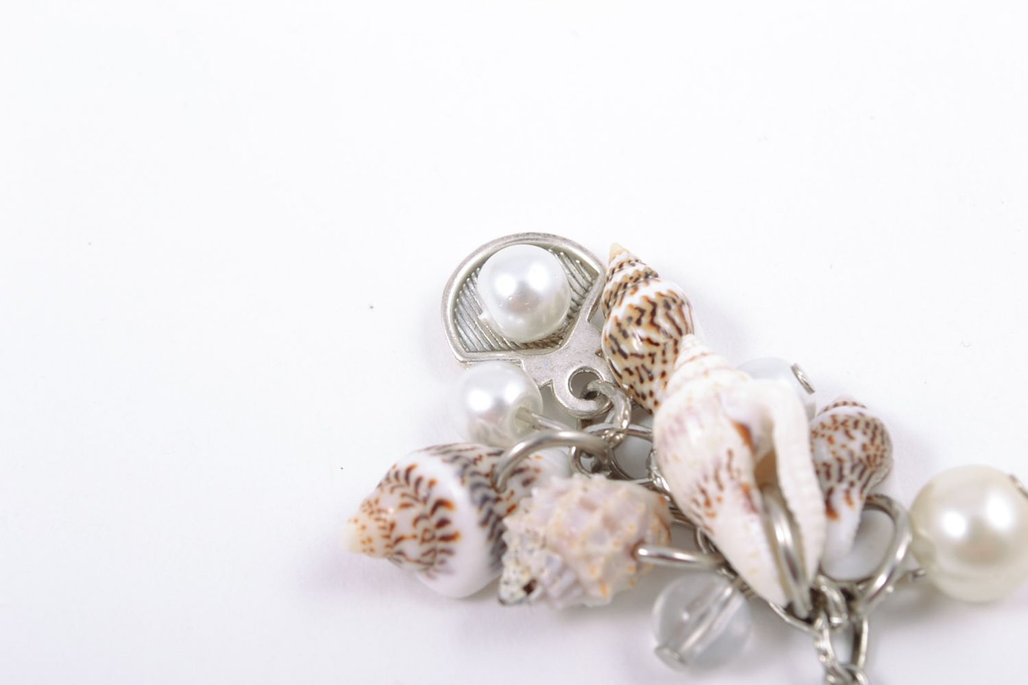 Boucles d'oreilles en coquillages et perles artificielles faites main pour femme photo 5