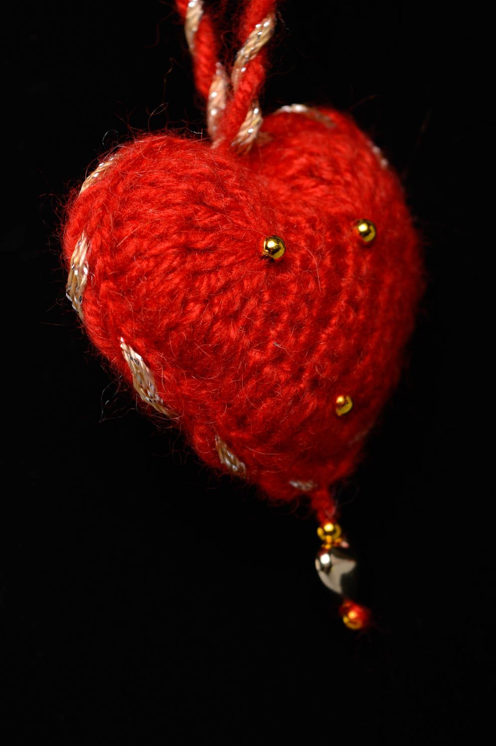 Suspension décorative Coeur Rouge au crochet photo 5