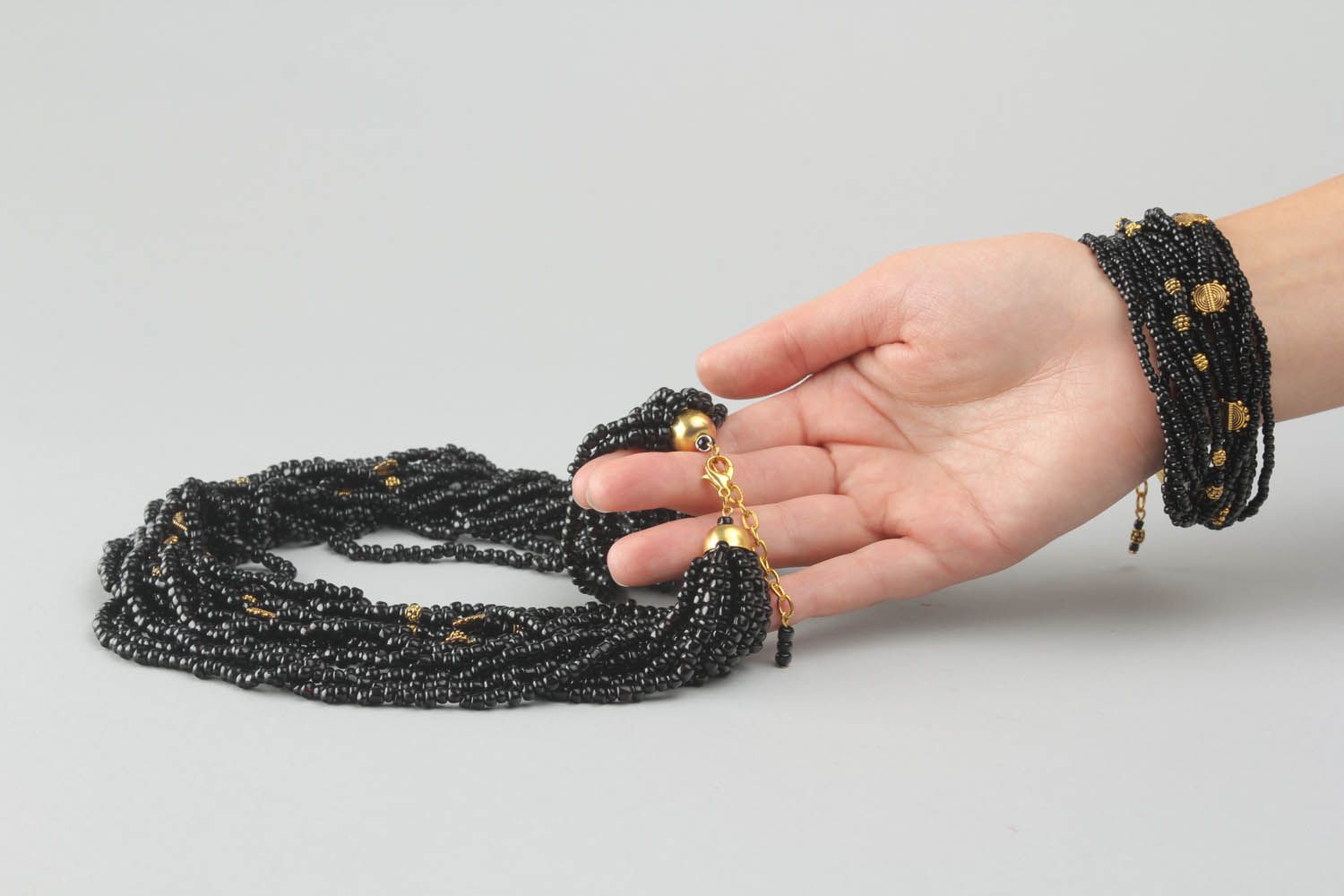 Conjunto de jóias de miçangas artesanal  acessórios femininos feitos à mão foto 2