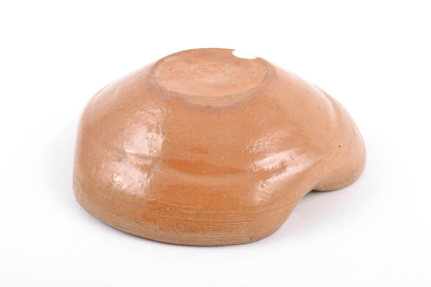 Beautiful handmade designer brown painted ceramic ashtray of unusual shape photo 3