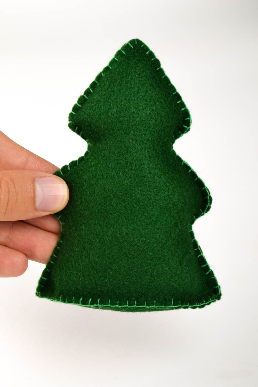 Игрушка ручной работы зеленая елка фетровая игрушка для детей декор для дома фото 5