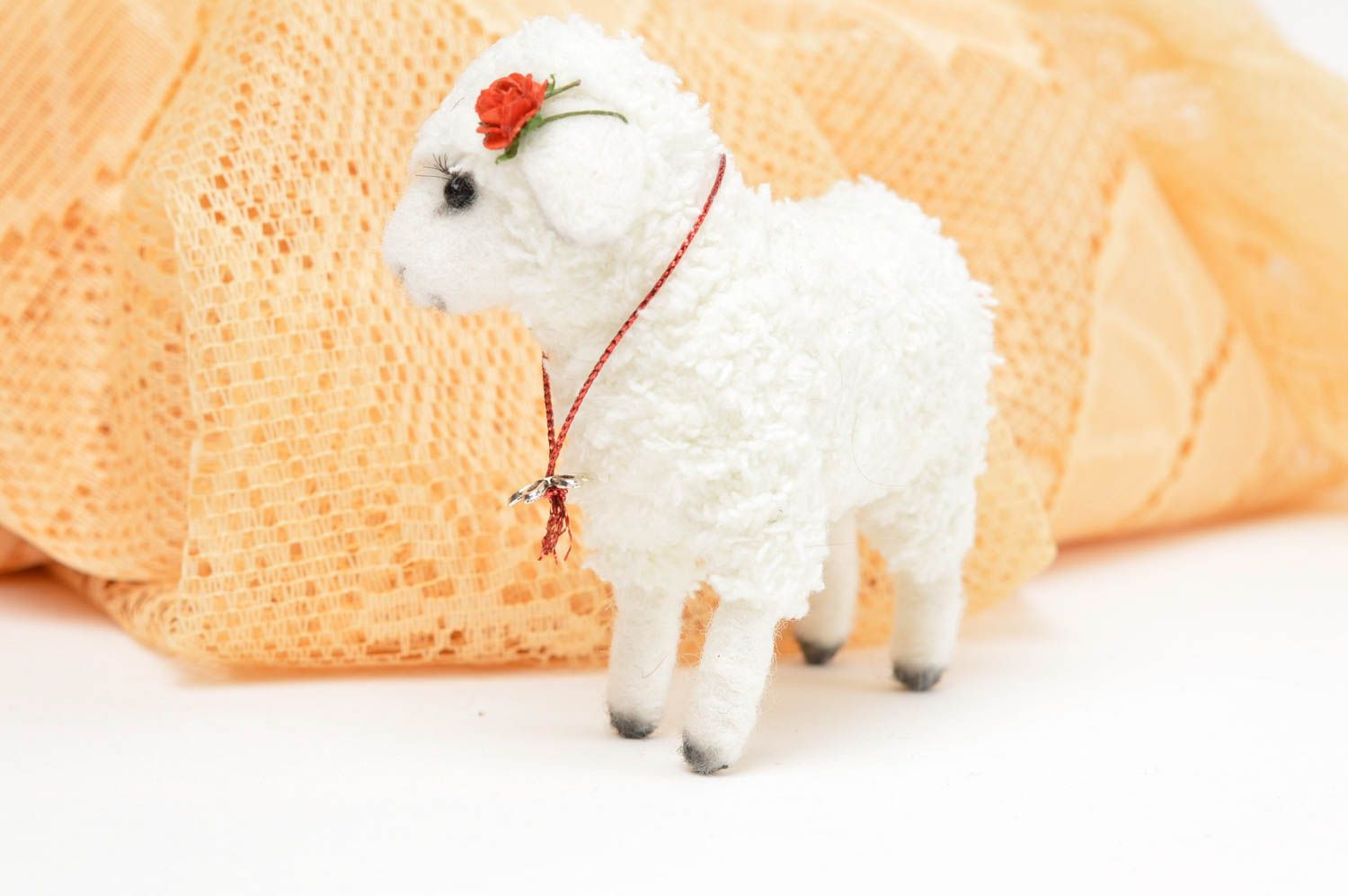 Spielzeug Schaf Handmade Stoff Kuscheltier Designer Geschenk Kuschel Tier weiß foto 4