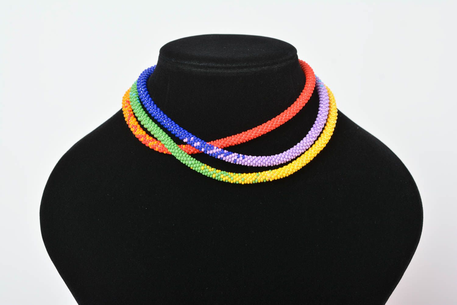 Handmade beaded necklace stylish beaded lariat unusual accessory for women photo 3