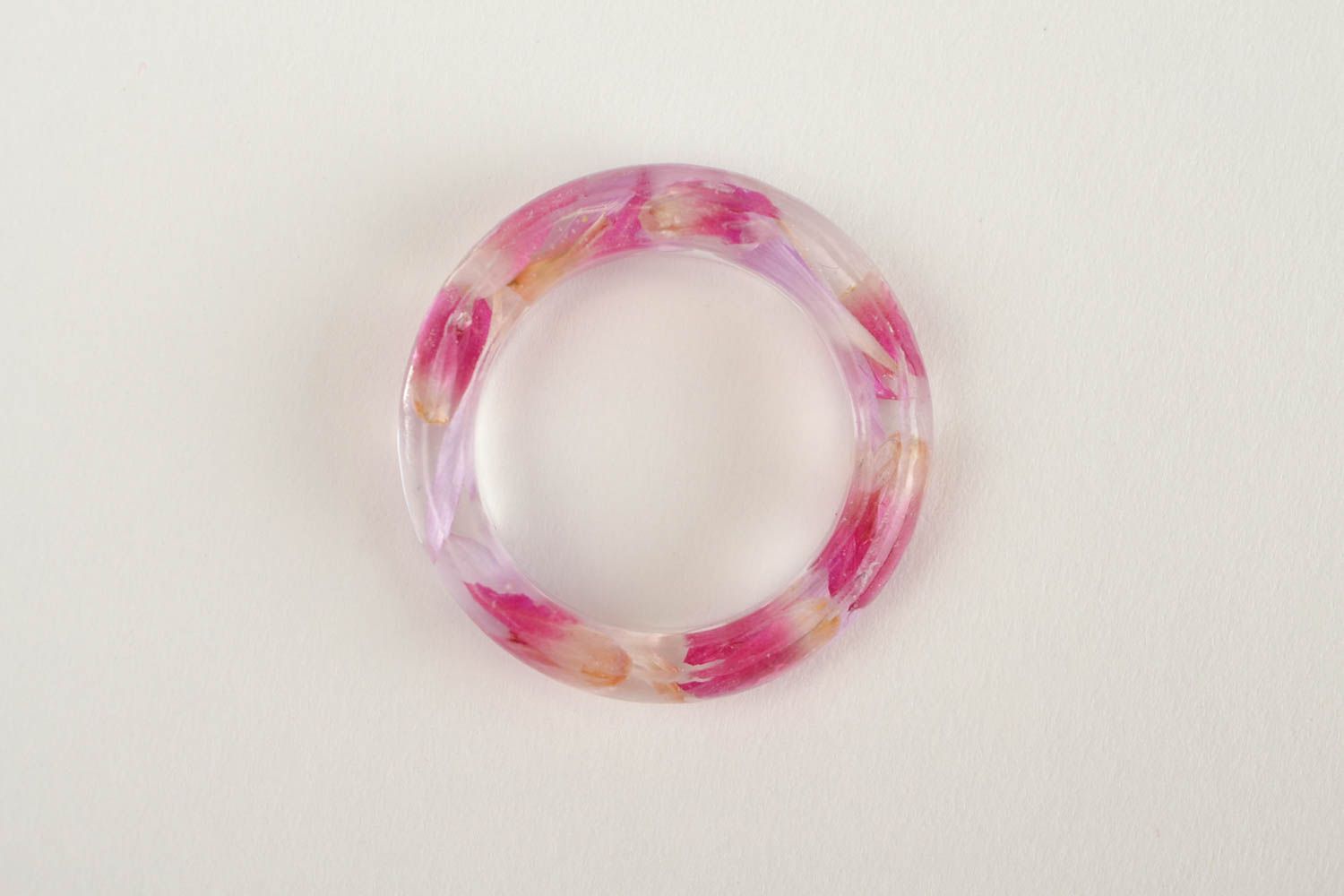 Украшение из эпоксидной смолы ручной работы кольцо с цветами женское кольцо фото 5