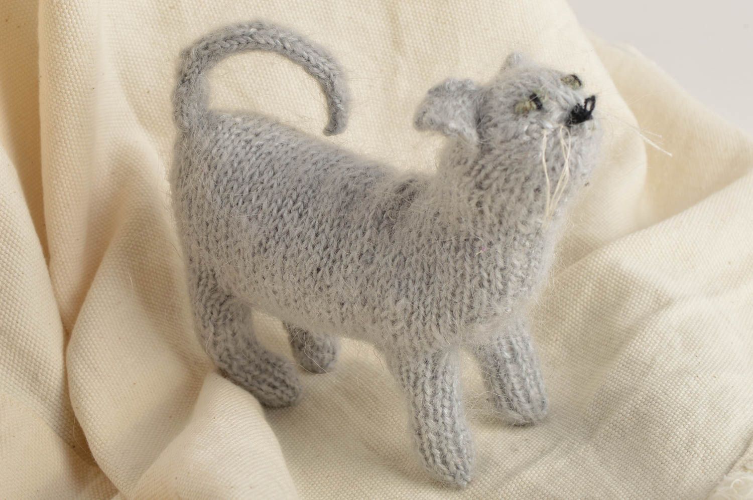 Juguete tejido muñeco artesanal regalo para amiga Gato británico de pelo corto  foto 1