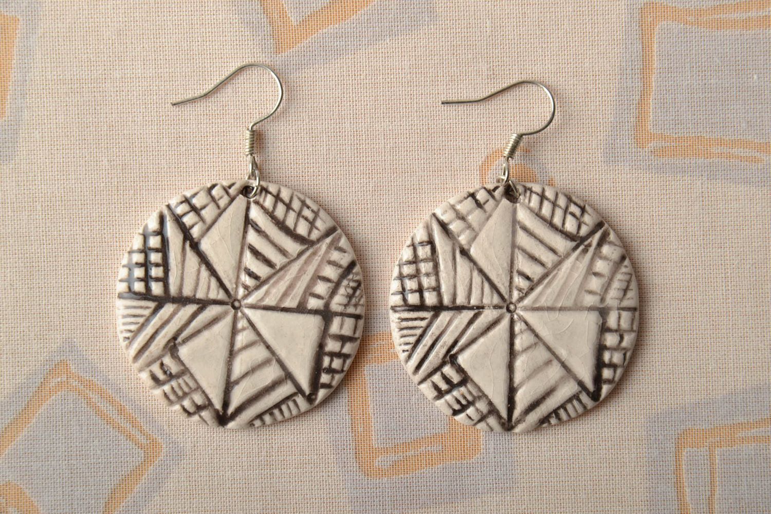 Ceramic earrings Geometry photo 1