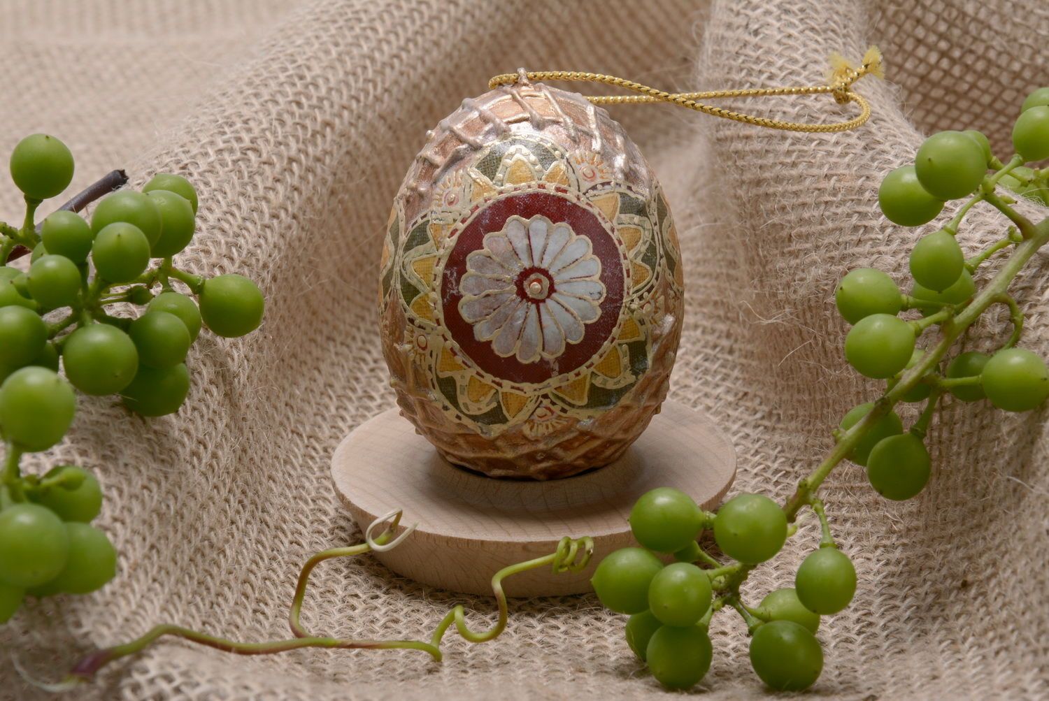 Pendente d'arredo fatto a mano a forma di uovo originale decorazioni di casa
 foto 4