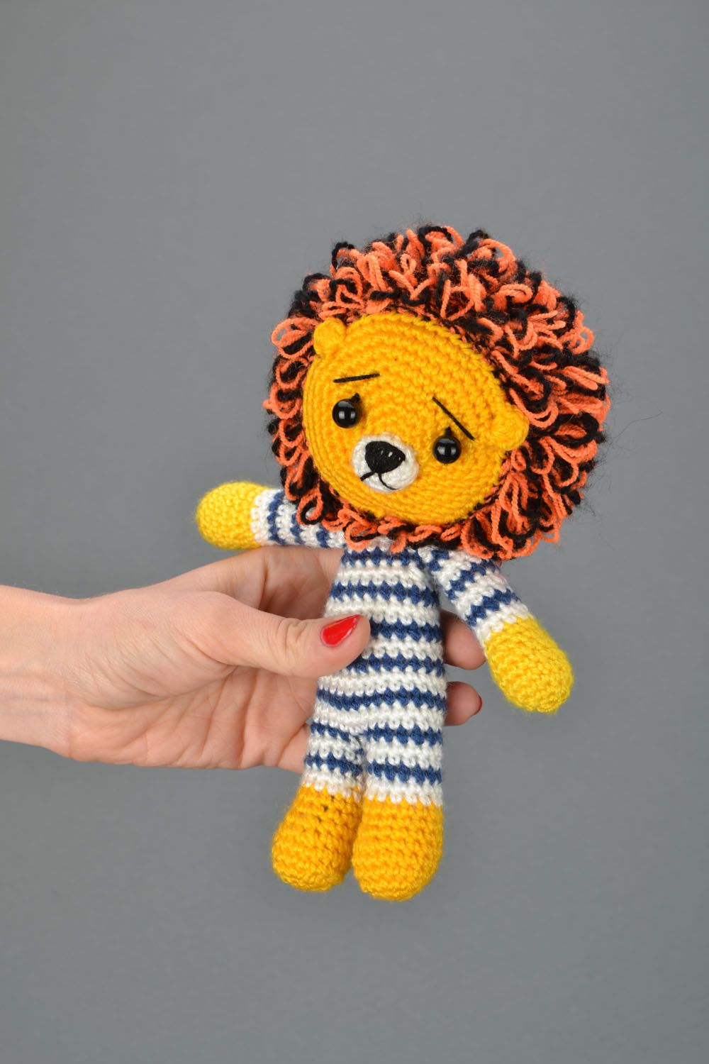 Jouet mou tricoté au crochet Lion  photo 2