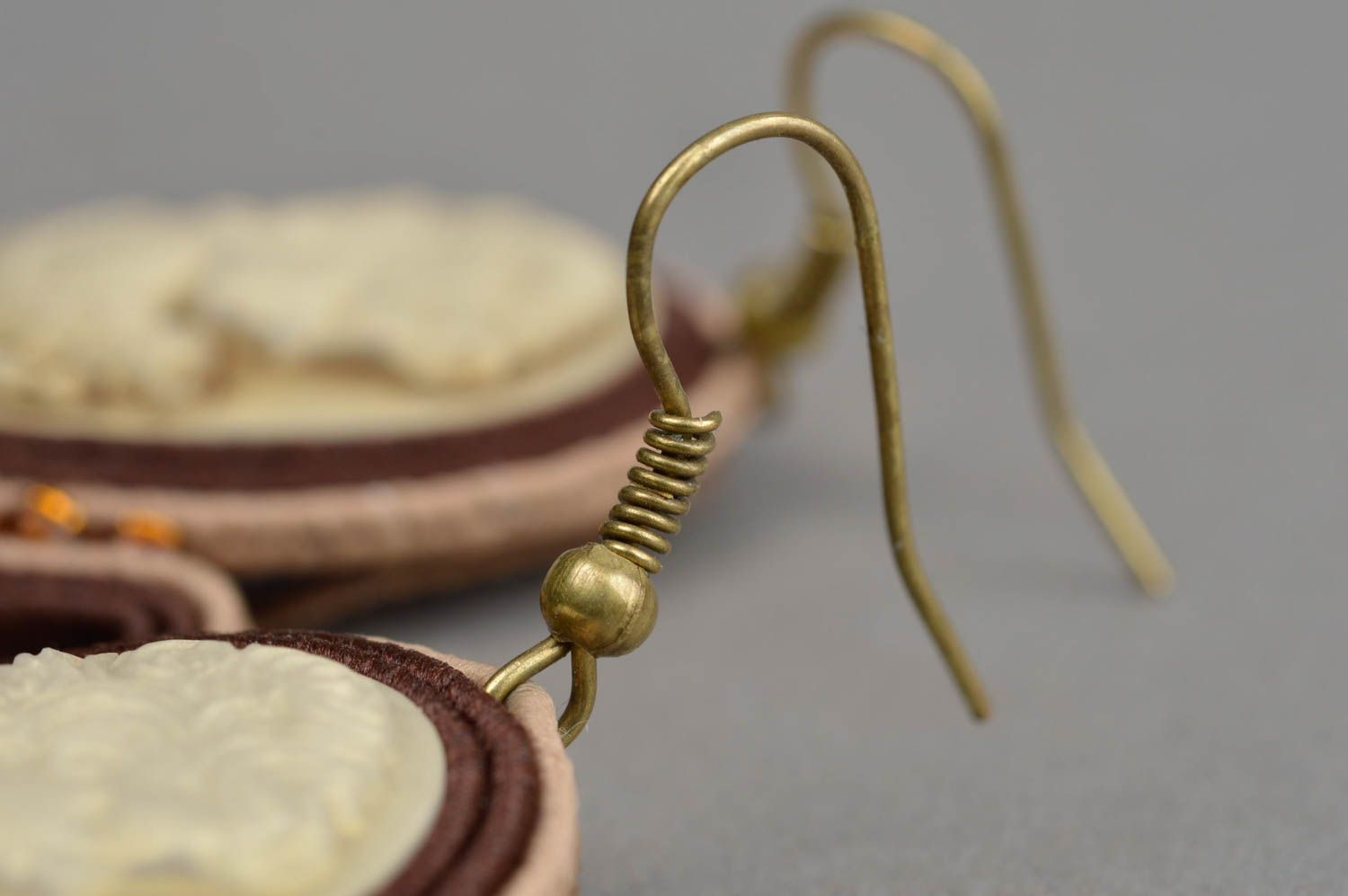 Handmade soutache earrings designer jewelry beaded earrings women's bijouterie photo 4