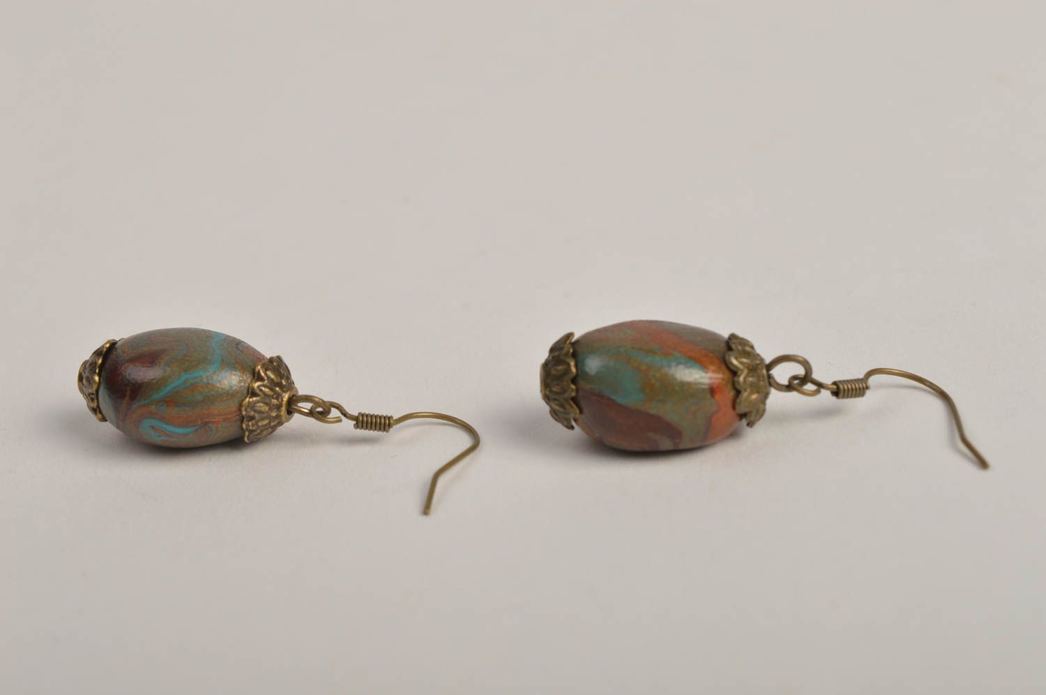 Handmade polymer clay earrings unusual stylish earrings elegant cute jewelry photo 5