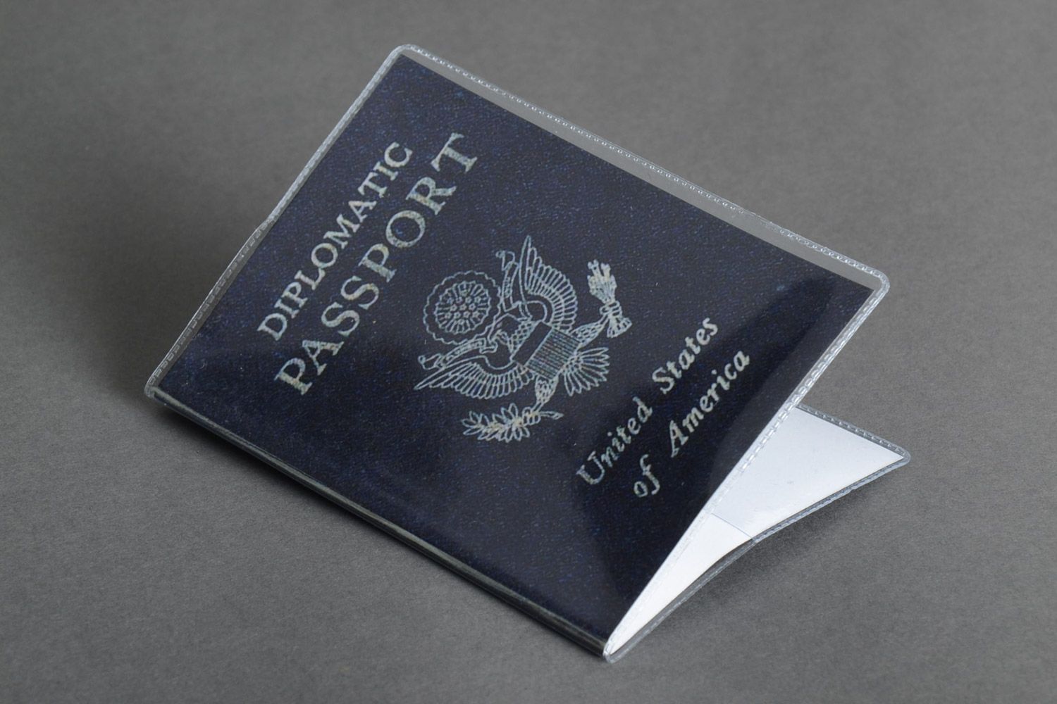 Protège-passeport en plastique original bleu accessoire fait à la main photo 2