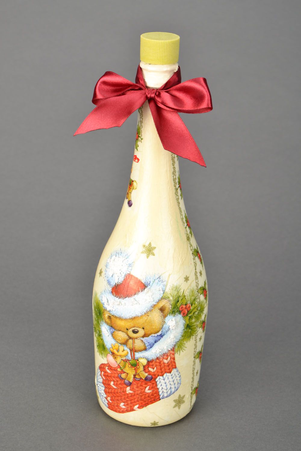 Flasche Decoupage zu Weihnachten foto 1