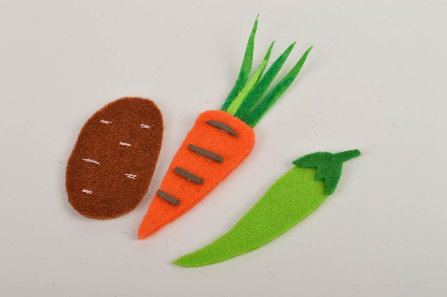 Магниты ручной работы магниты для детей фетровые игрушки в виде овощей 3 штук фото 3