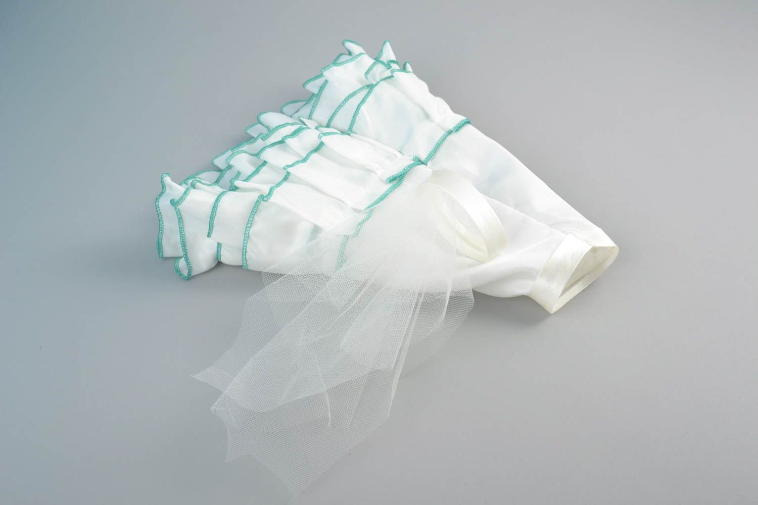 Helle weiße handgemachte Flaschen Kleidung Brautkleid mit Strassstein foto 3